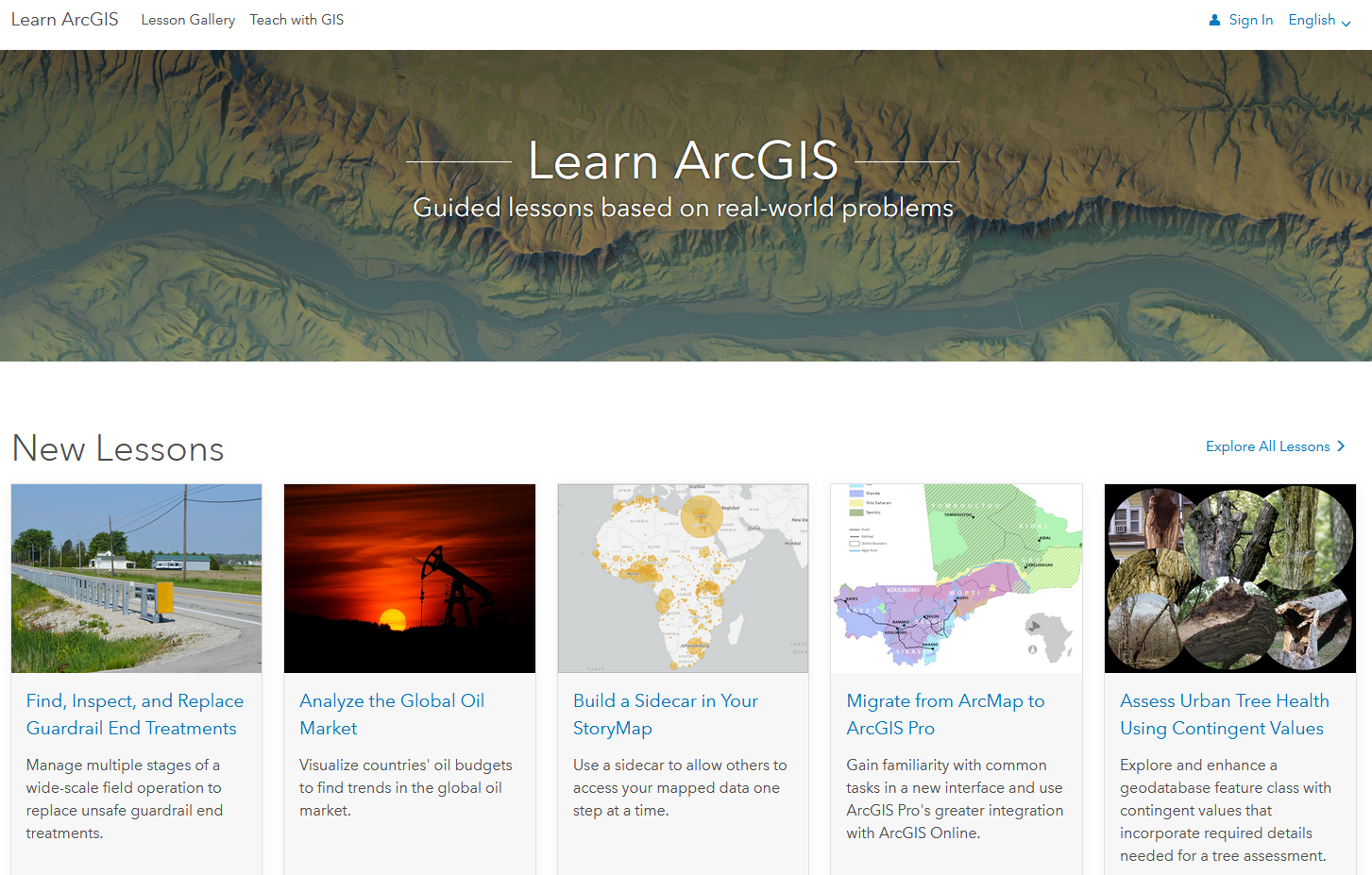 Learn ArcGIS website