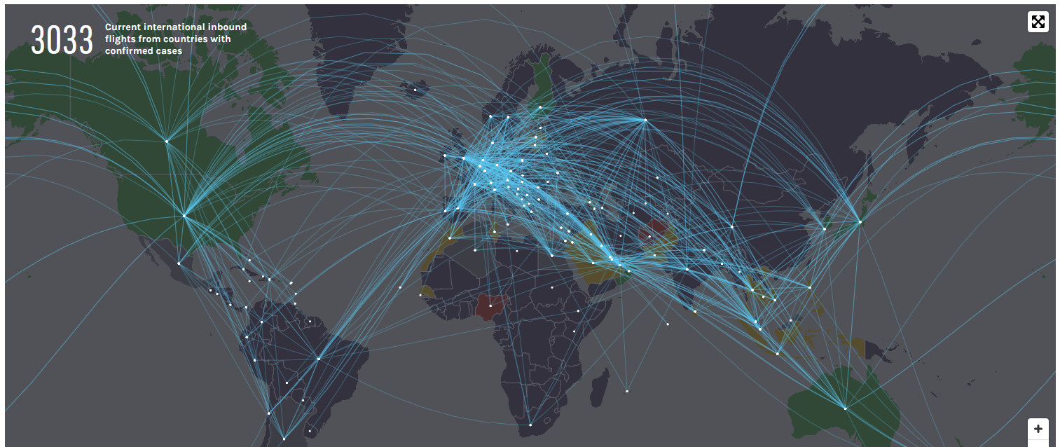 Prevent Epidemics inbound flight map
